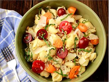 Pasta Salad with Cherry Tomato, Basil & Cumin Vinaigrette