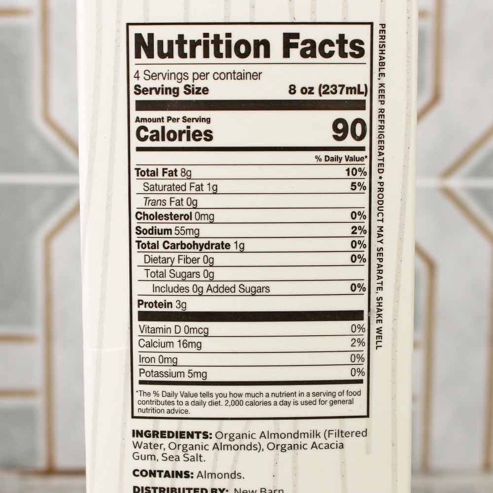 Nutrition Label Almond Milk Besto Blog