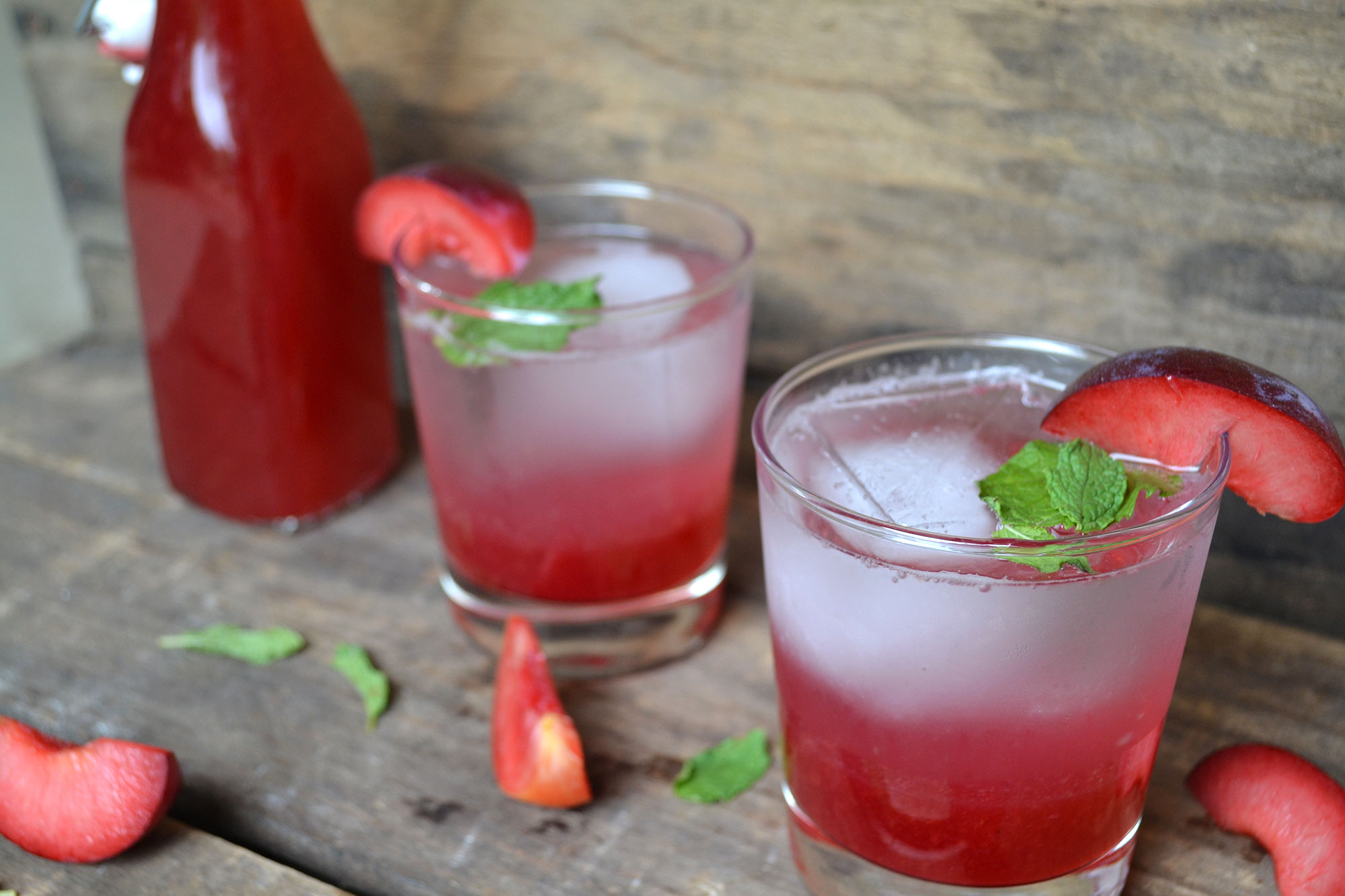 Homemade Plum Shrub Cocktail