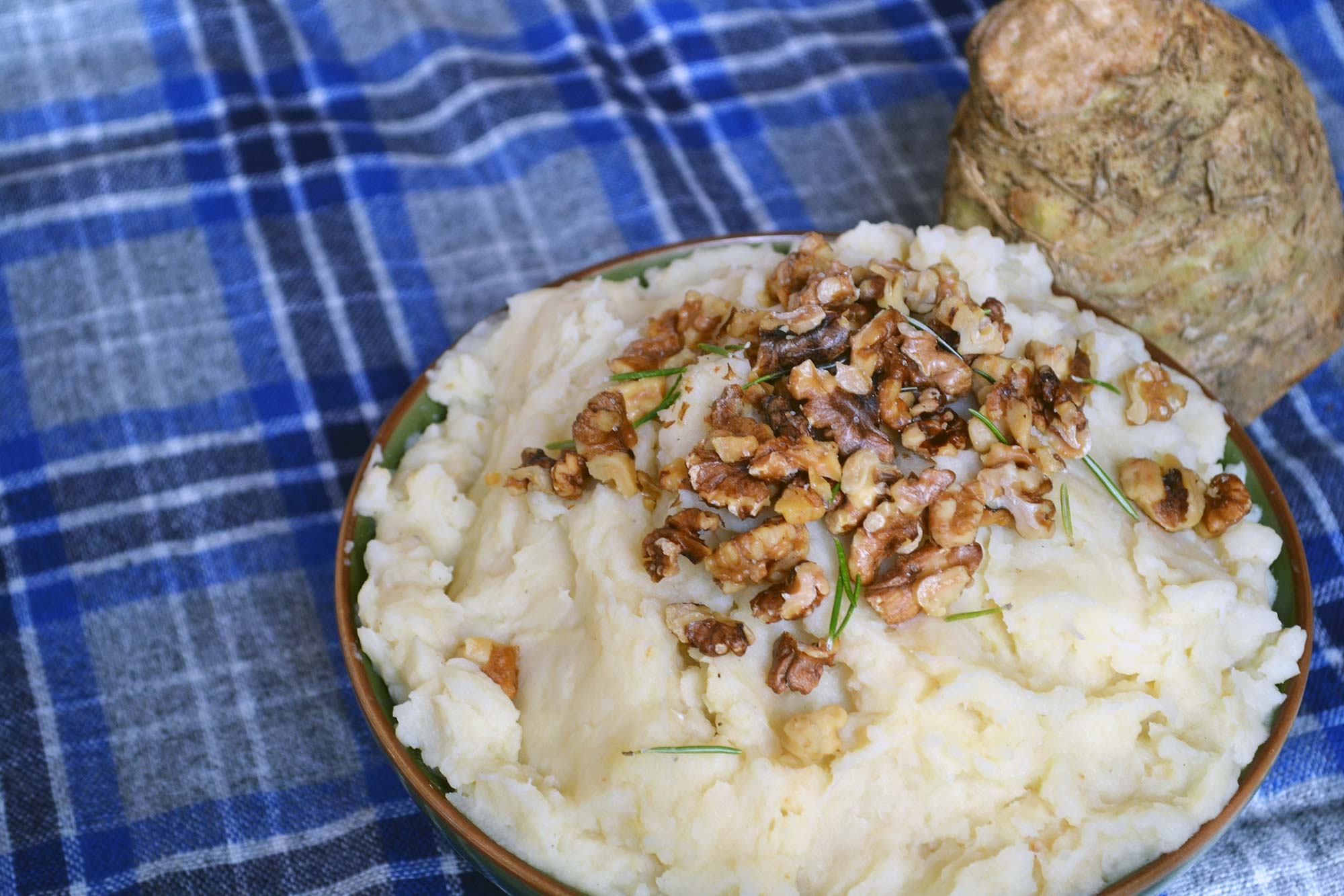 Celery Root Mashed Potatoes with Toasted Walnuts
