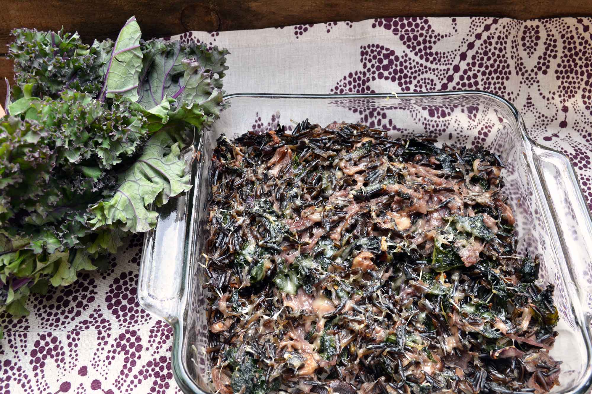 Wild Rice, Kale and Shiitake Casserole