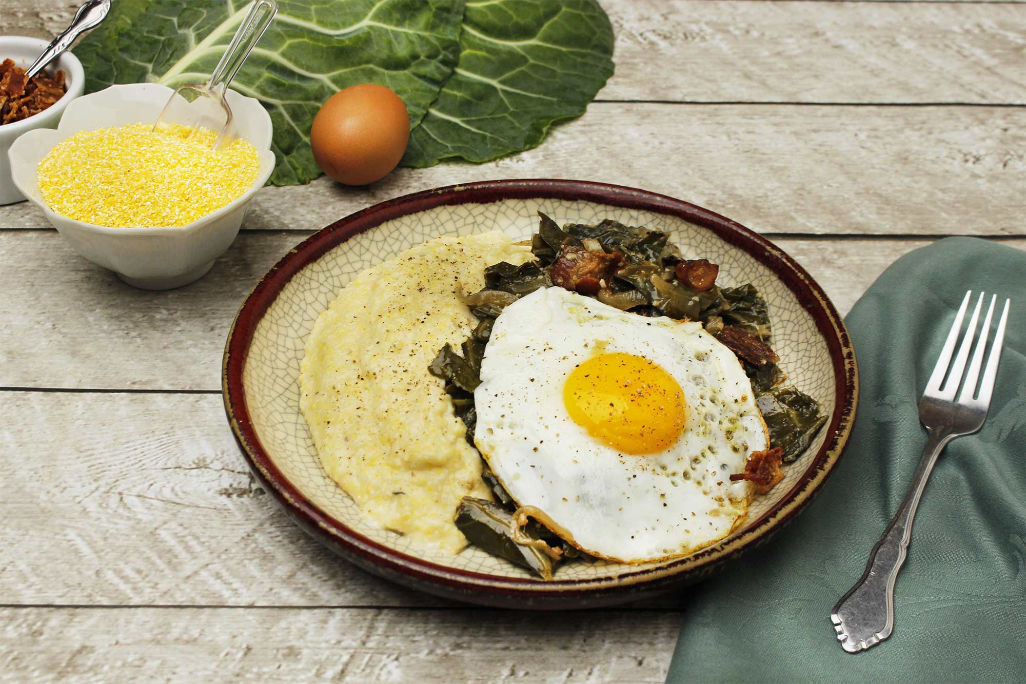 Collard Greens with Polenta 