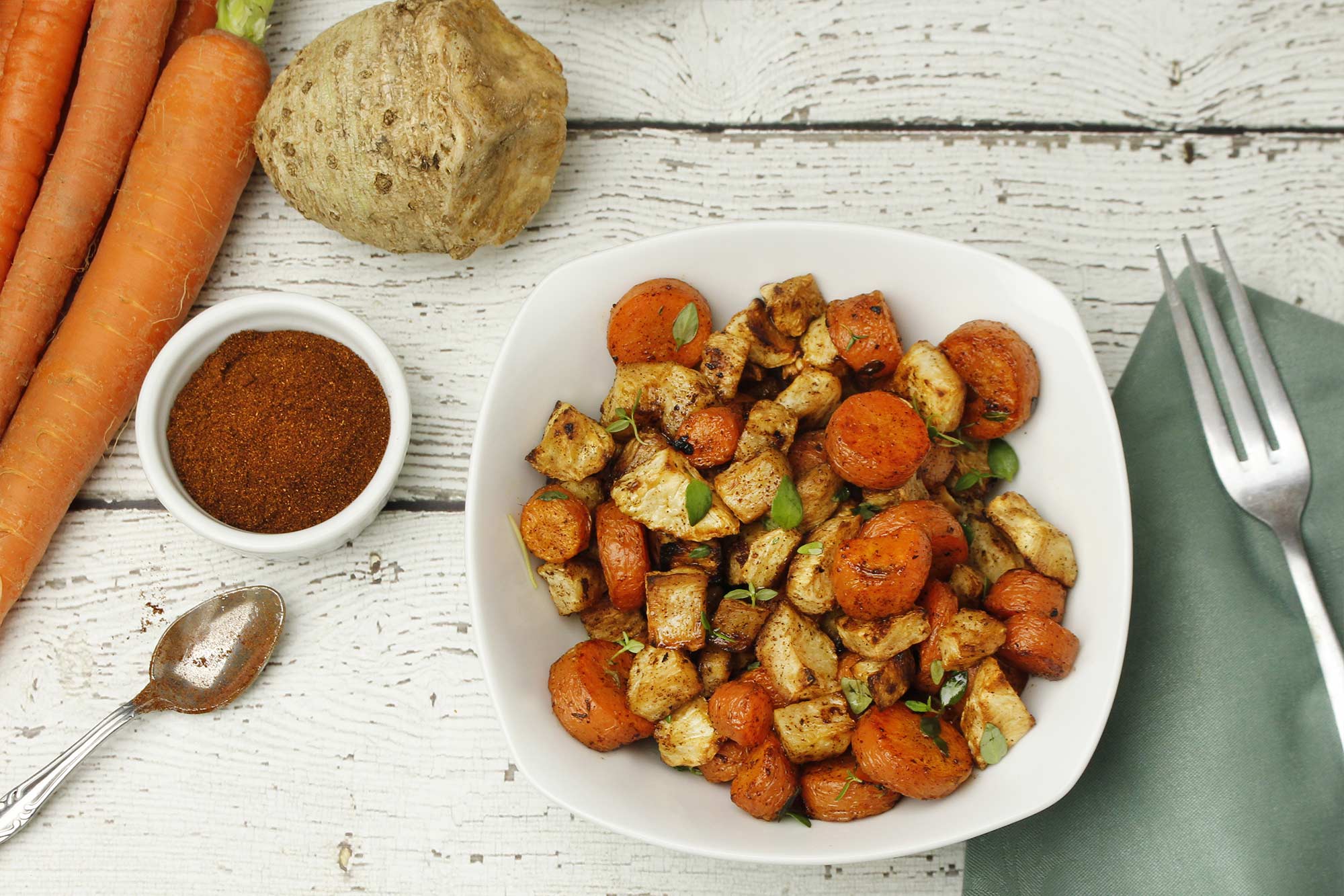 Roasted Celery Root and Carrots