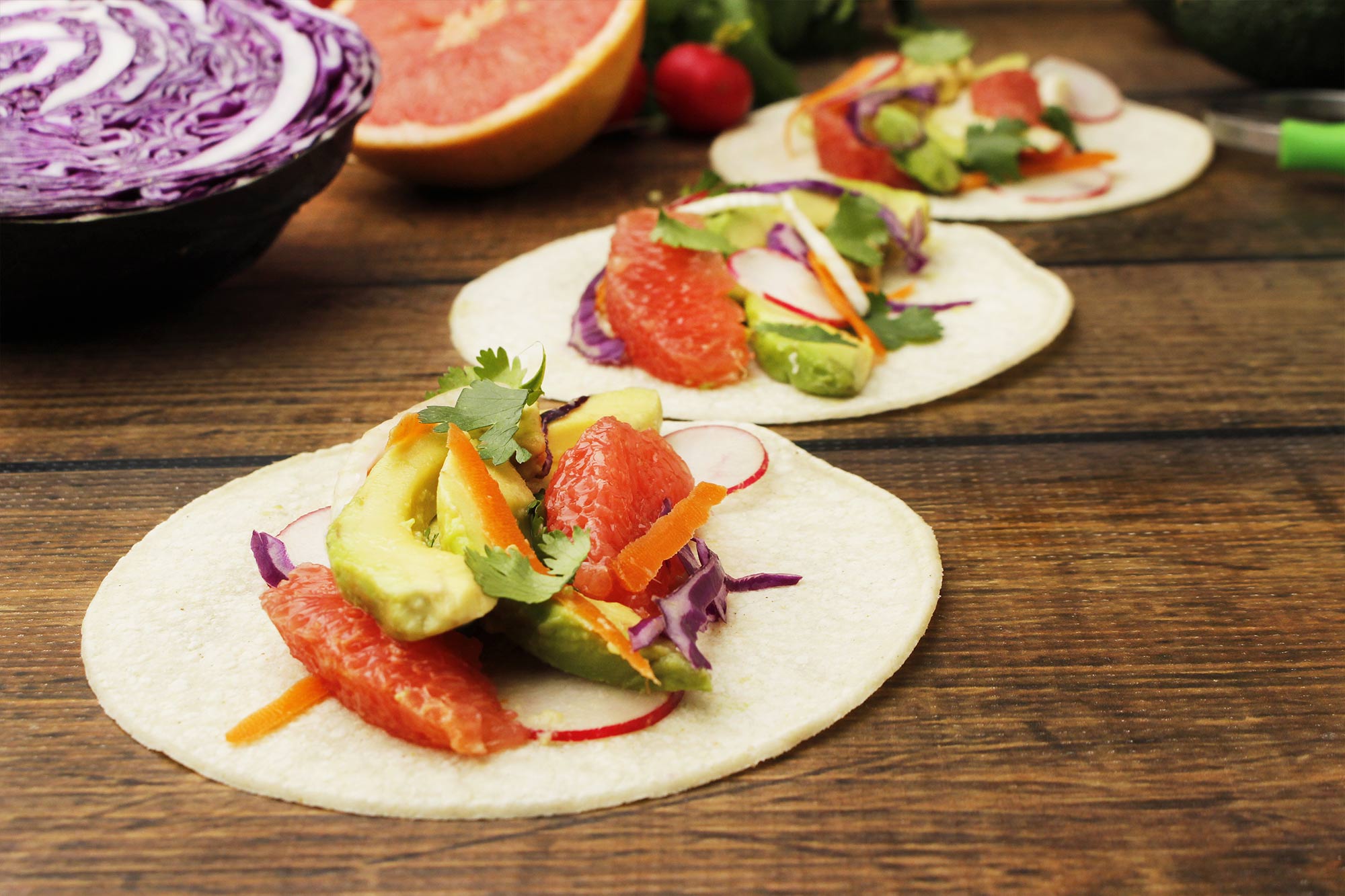 Grapefruit and Avocado Tacos