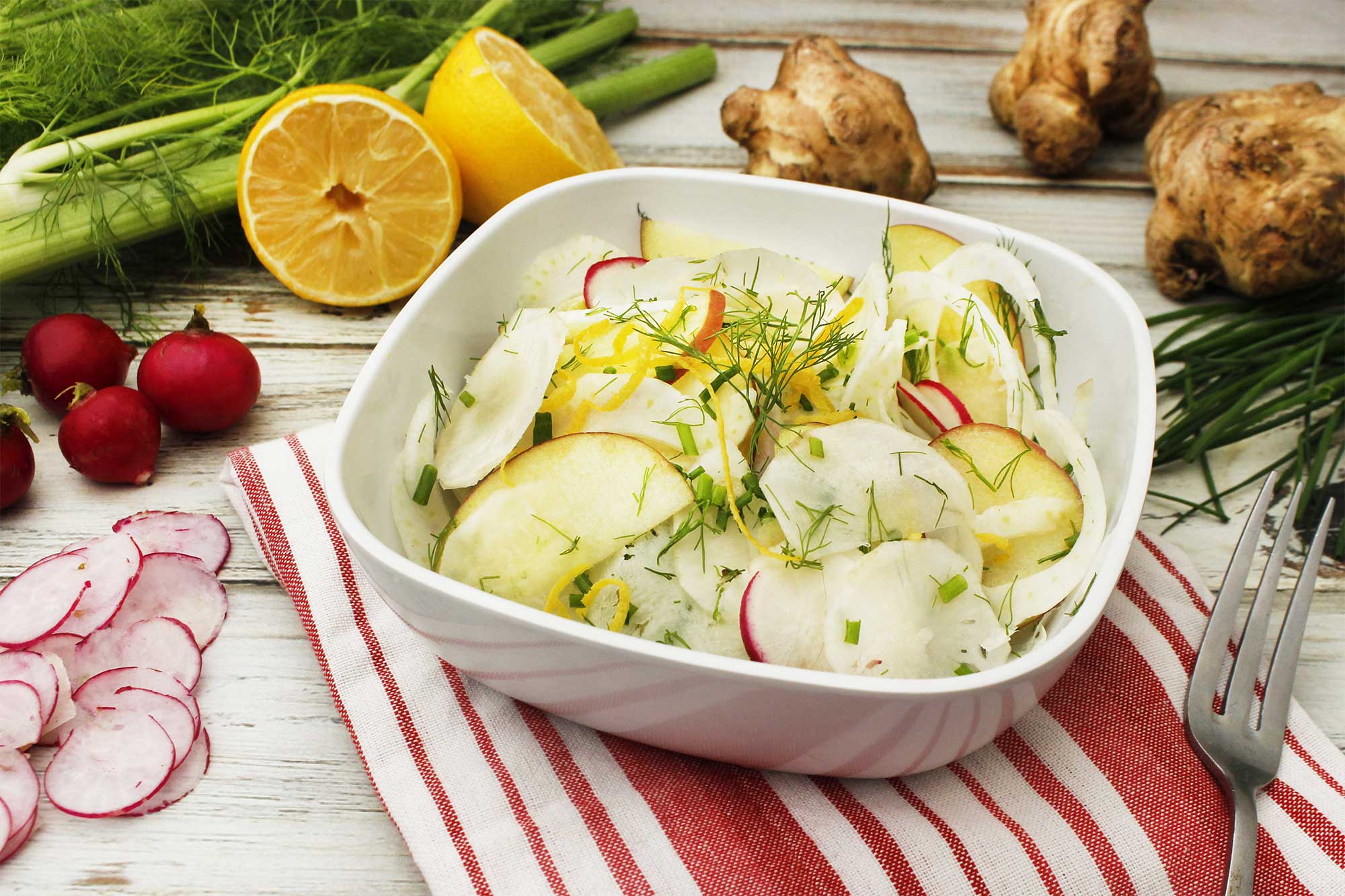 Sunchoke, Apple and Fennel Salad