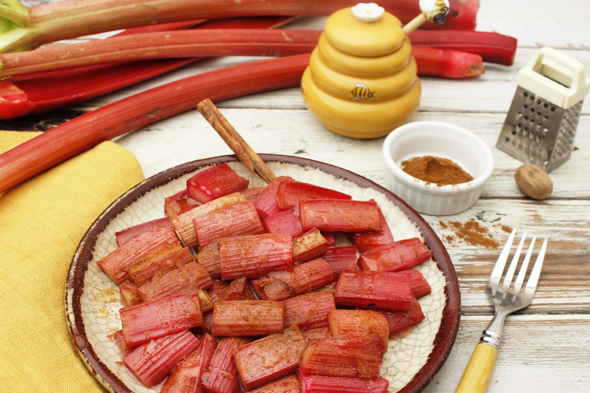 Spiced Honey-Braised Rhubarb