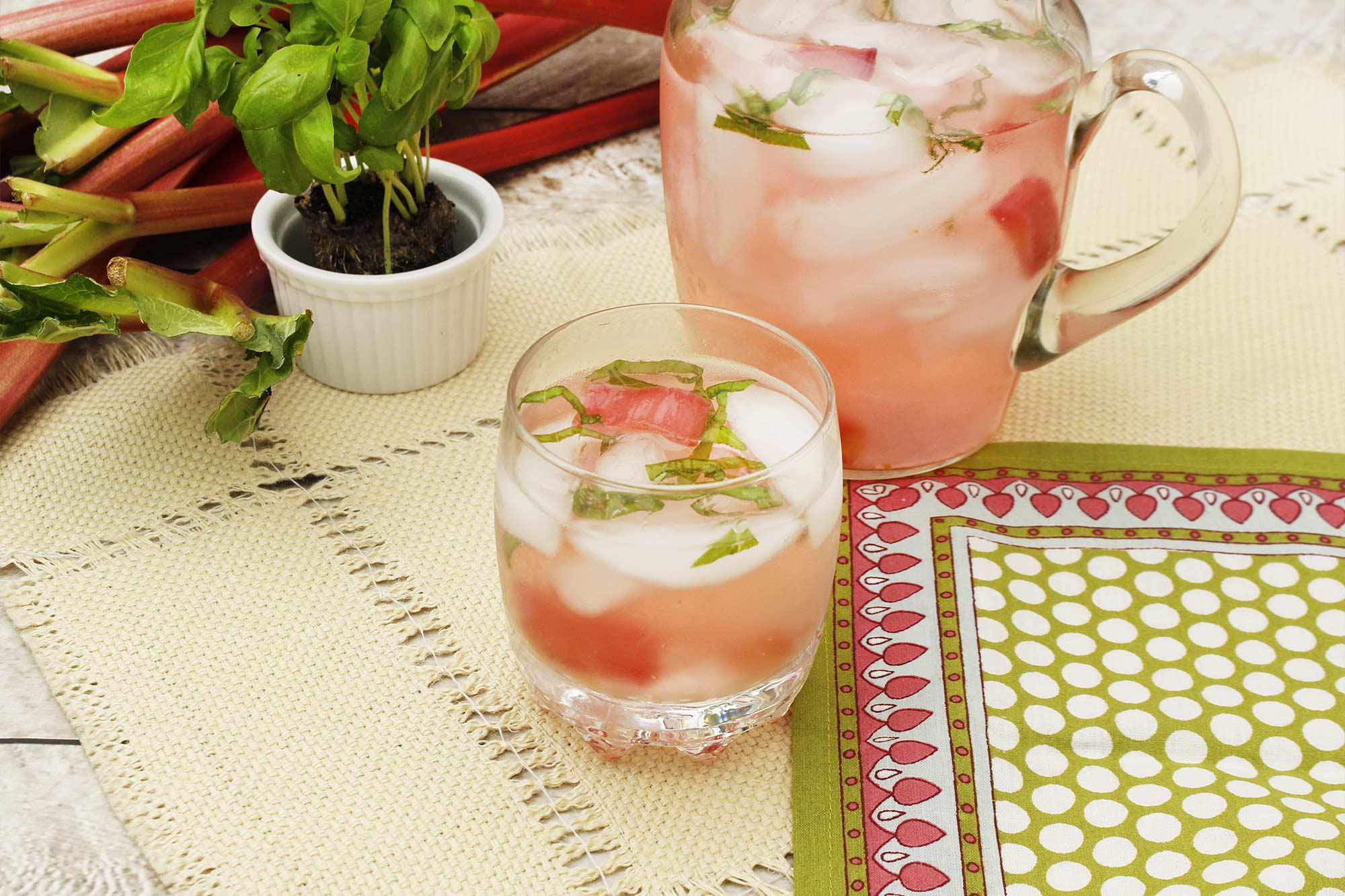 Rhubarb Basil Cocktail 