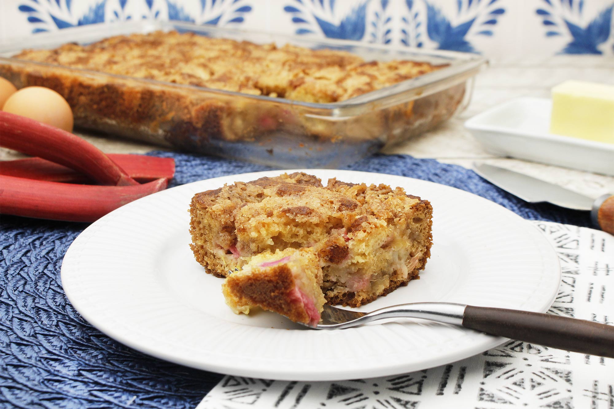 Rhubarb and Brown Butter Coffee Cake