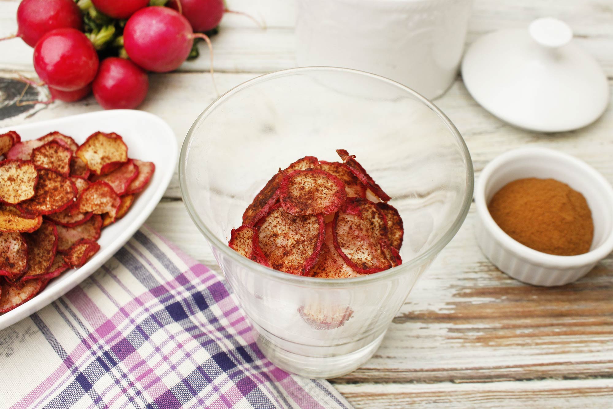 Cinnamon Sugar Radish Chips