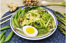 Spring Ramen with Snap Peas and Asparagus