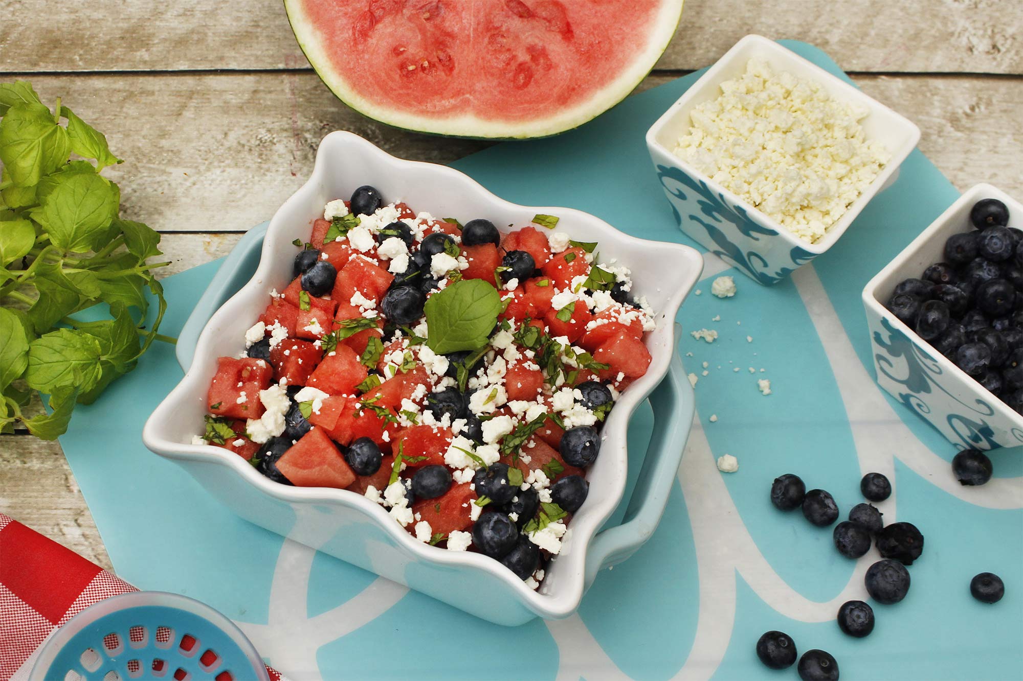 Watermelon, Blueberry and Feta Salad