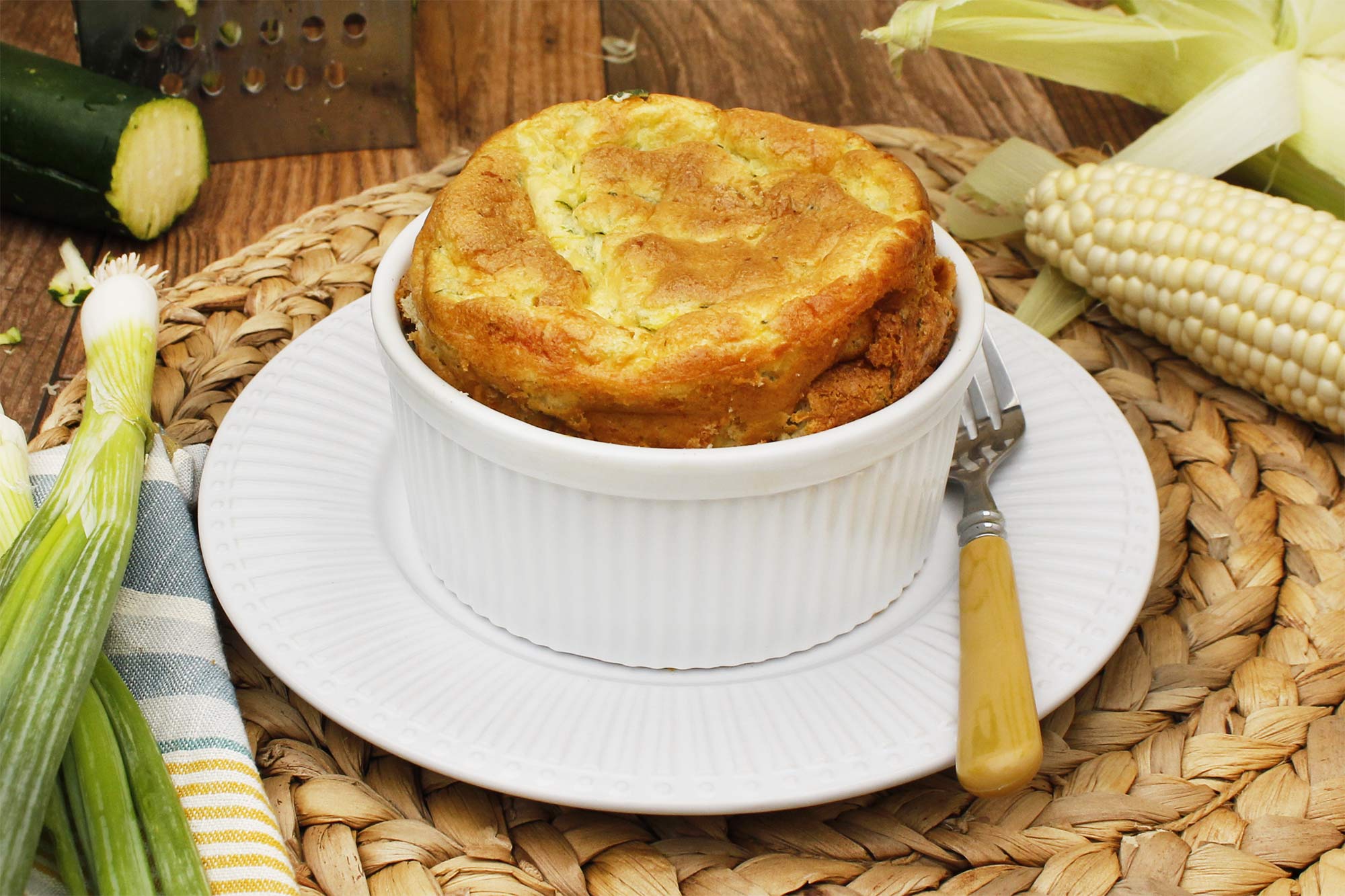 Zucchini and Sweet Corn Soufflé 