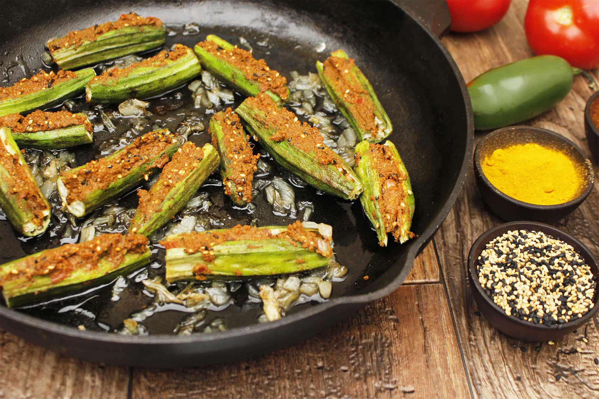 Masala-Stuffed Okra