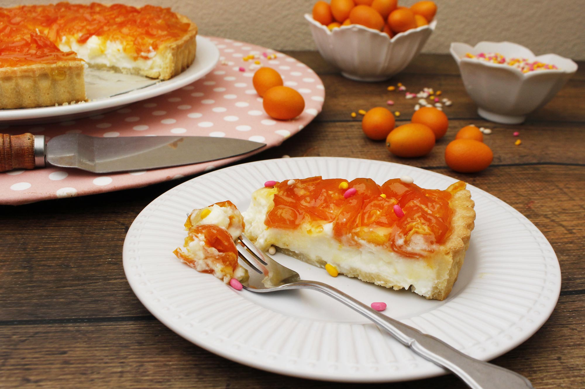 Candied Kumquat and Ricotta Tart