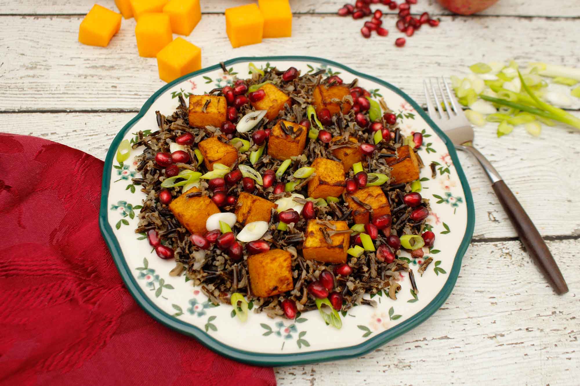 Wild Rice with Pomegranate and Butternut Squash