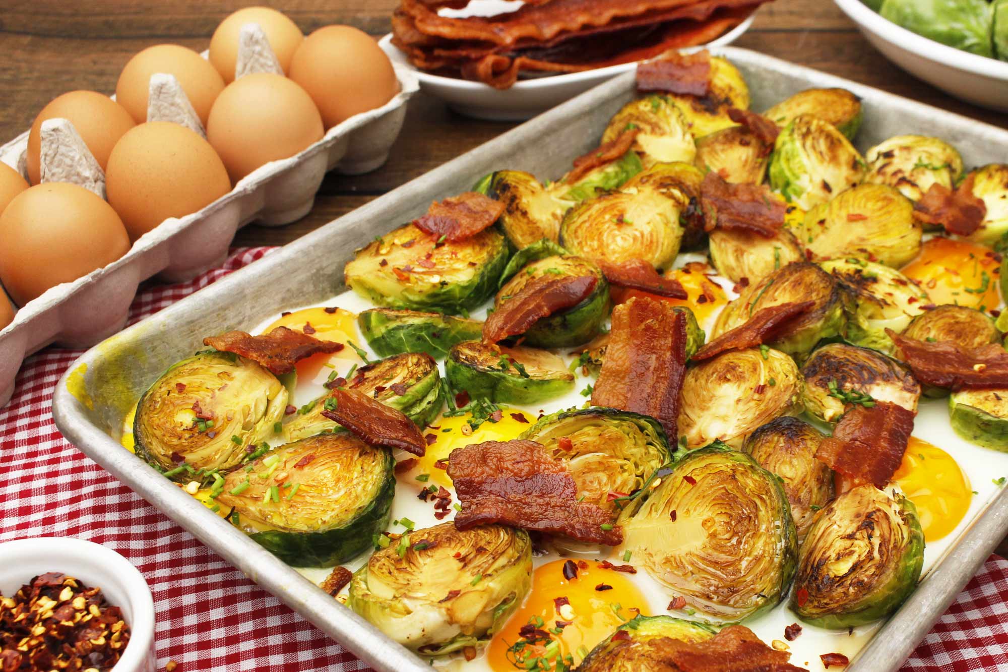 Brussels Sprouts, Eggs & Bacon