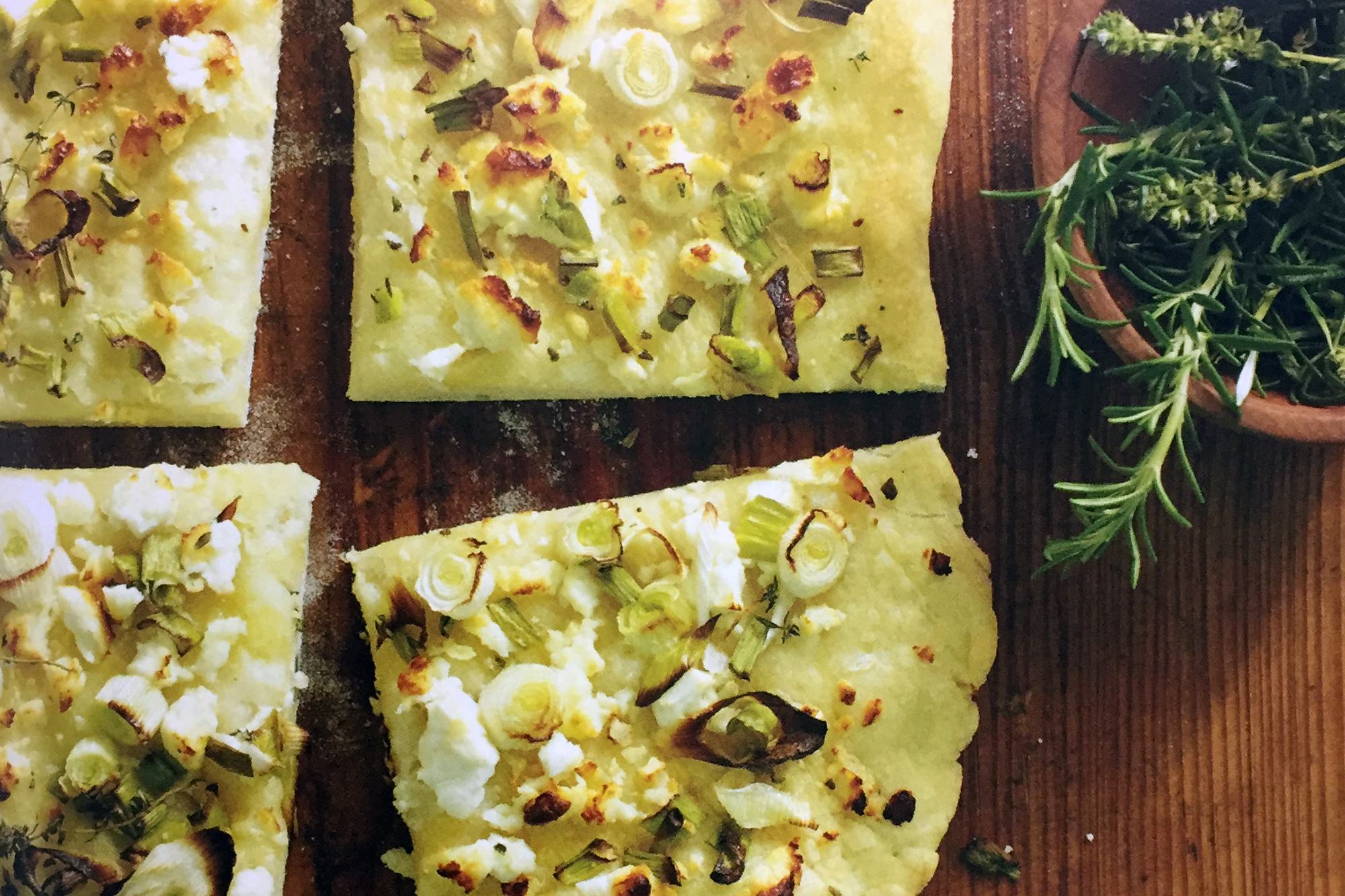 Flatbread with Spring Onions and Feta